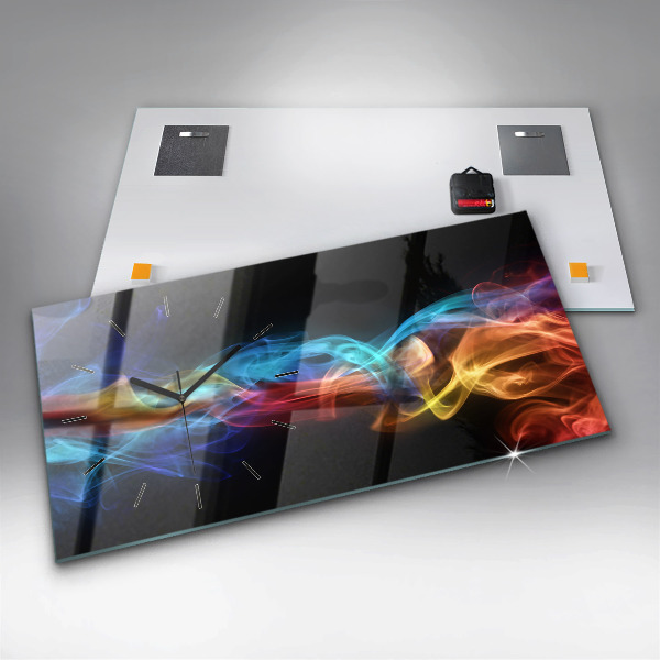 Horizontálne hodiny Abstraktné farebné čiary