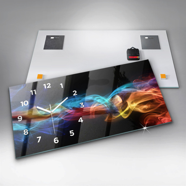 Horizontálne hodiny Abstraktné farebné čiary