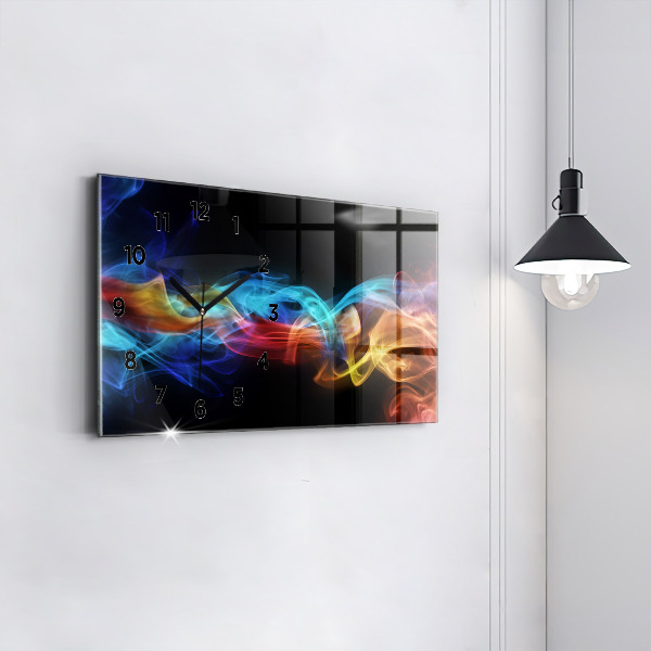 Horizontálne hodiny Abstraktné farebné čiary