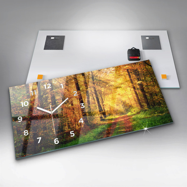 Horizontálne hodiny Jesenná lesná scenéria