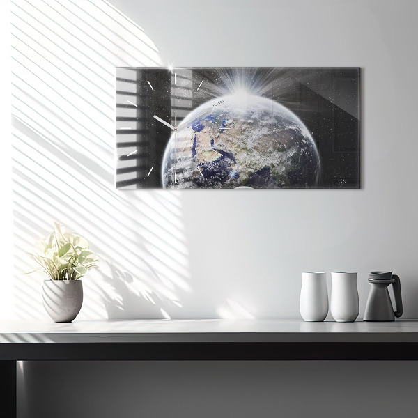 Horizontálne hodiny Zem Mesiac Slnko