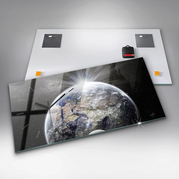 Horizontálne hodiny Zem Mesiac Slnko