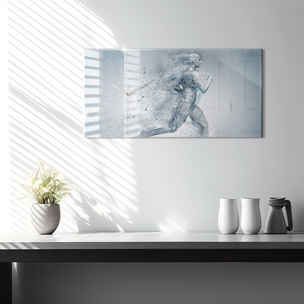 Horizontálne hodiny Bežiaci muž