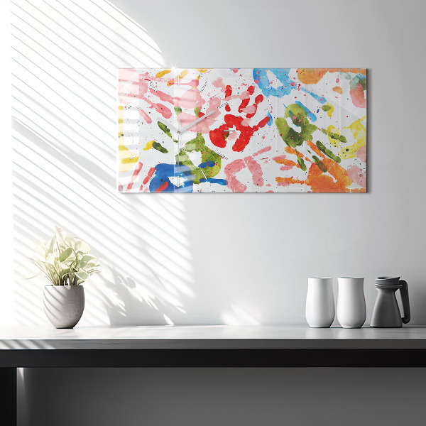 Horizontálne hodiny Odtlačky detských rúk