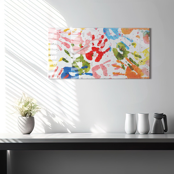 Horizontálne hodiny Odtlačky detských rúk