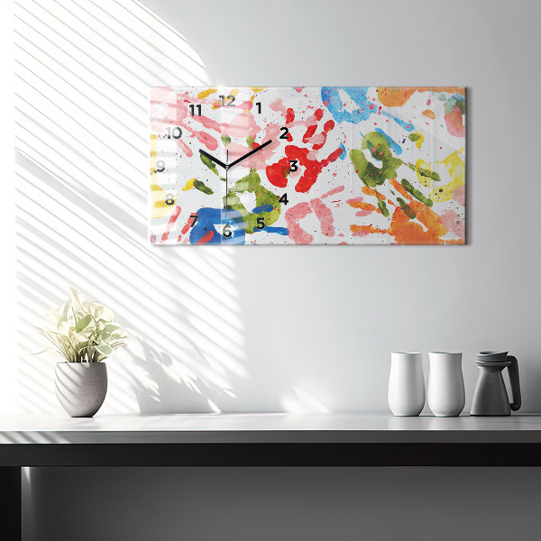 Horizontálne hodiny Odtlačky detských rúk