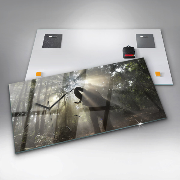 Horizontálne hodiny Slon v džungli