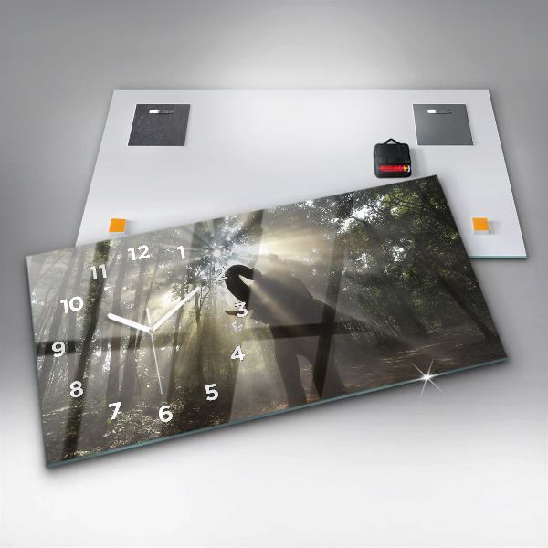 Horizontálne hodiny Slon v džungli