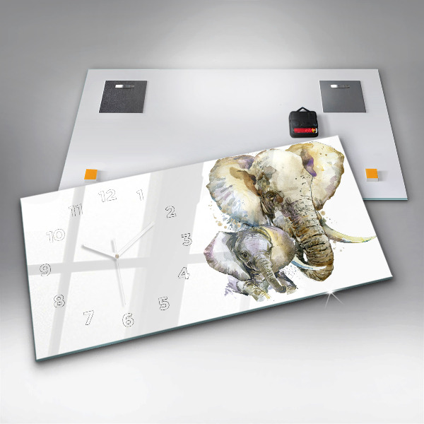 Horizontálne hodiny Maľované zvieratá slonov