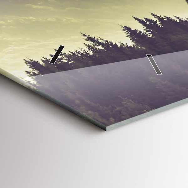 Horizontálne hodiny Hmlisté horské svahy