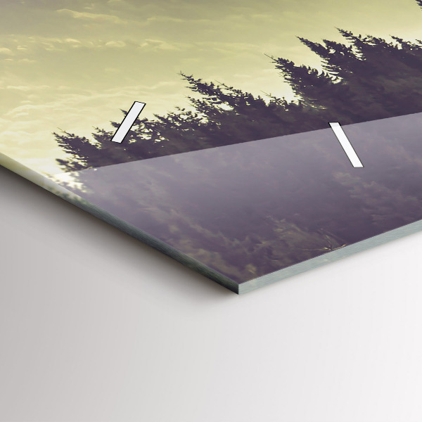 Horizontálne hodiny Hmlisté horské svahy