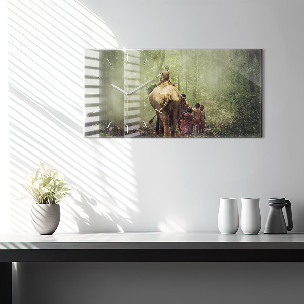 Horizontálne hodiny Deti vedú slona