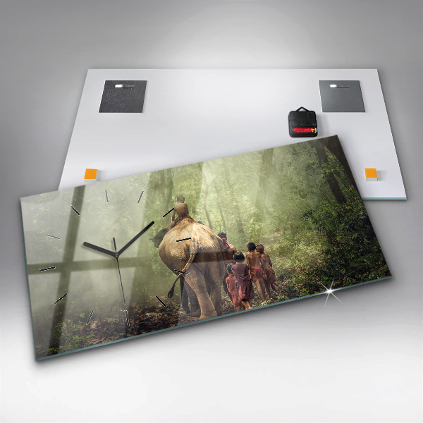 Horizontálne hodiny Deti vedú slona