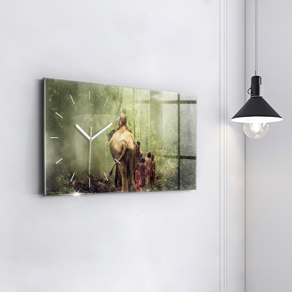 Horizontálne hodiny Deti vedú slona