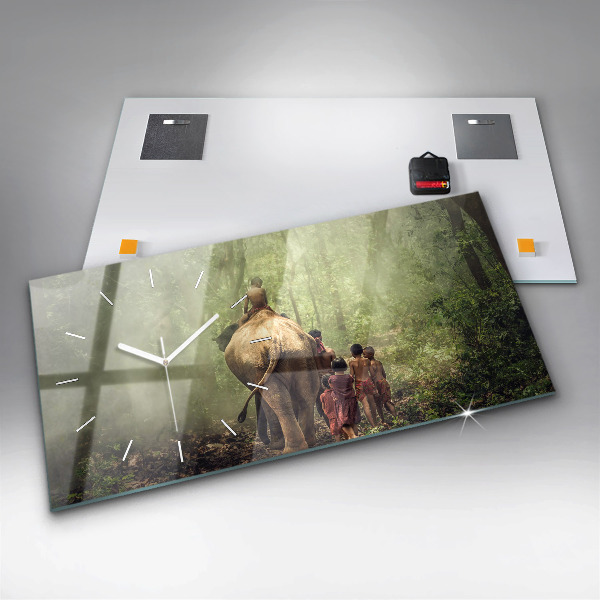 Horizontálne hodiny Deti vedú slona