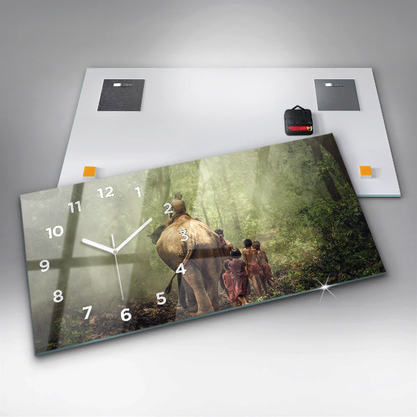 Horizontálne hodiny Deti vedú slona