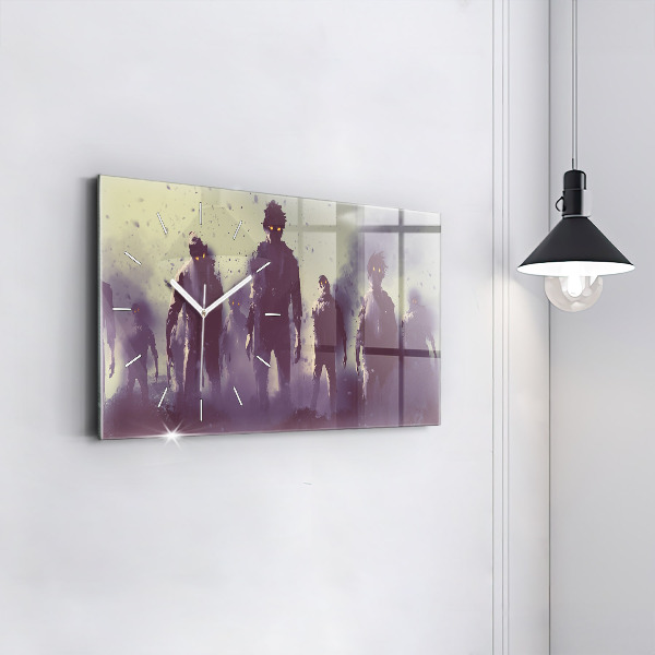 Horizontálne hodiny Zombie v noci - halloween