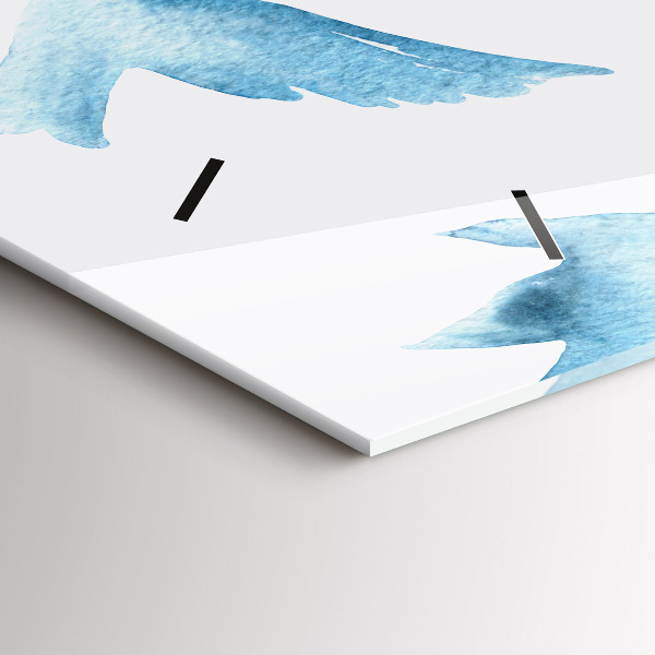 Horizontálne hodiny Lietajúce modré vtáky