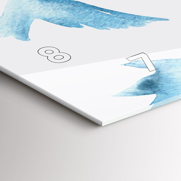 Horizontálne hodiny Lietajúce modré vtáky