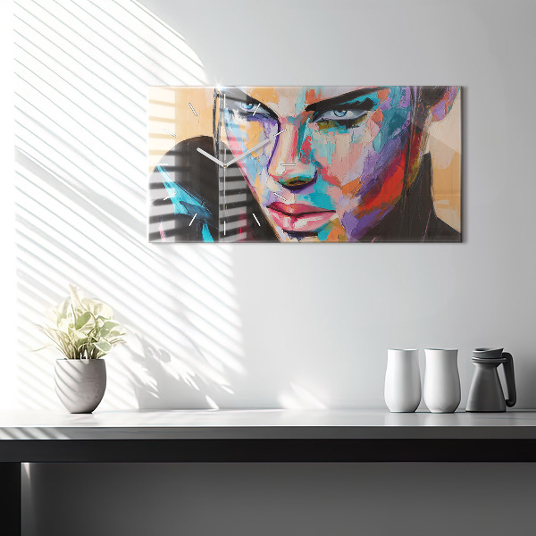 Horizontálne hodiny Portrét ženy