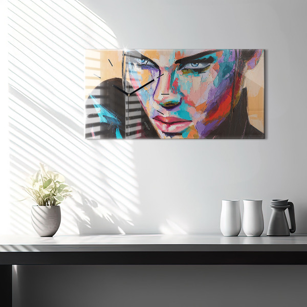 Horizontálne hodiny Portrét ženy