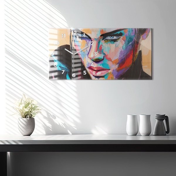 Horizontálne hodiny Portrét ženy