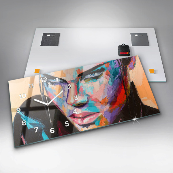 Horizontálne hodiny Portrét ženy
