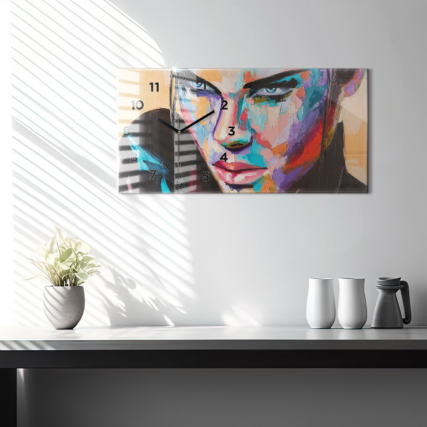 Horizontálne hodiny Portrét ženy