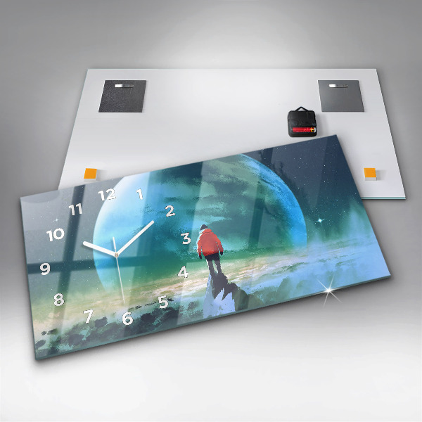 Horizontálne hodiny Muž na Mesiaci