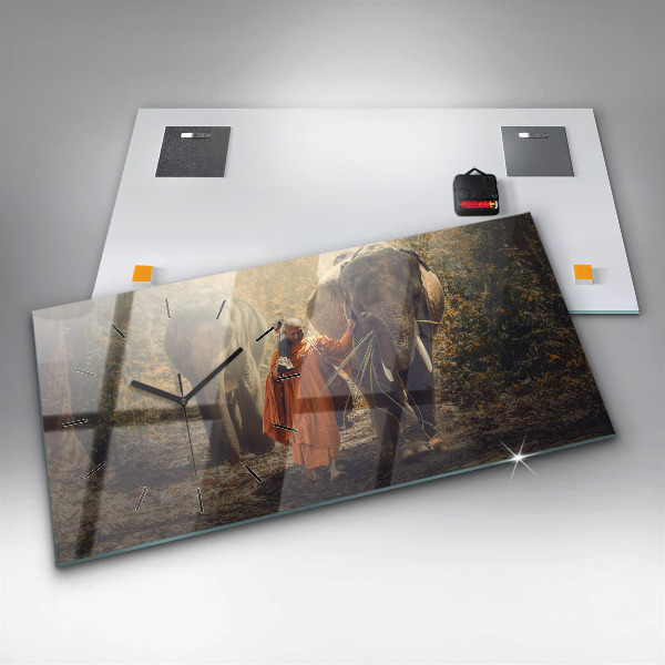 Horizontálne hodiny Mních vedúci slony