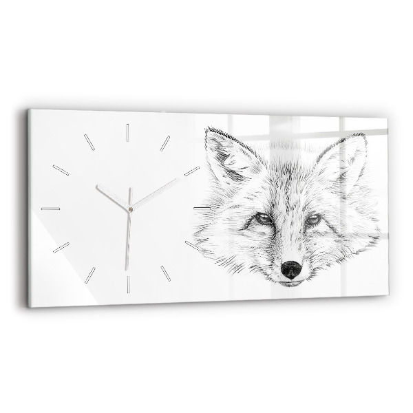 Horizontálne hodiny Vector Fox Head