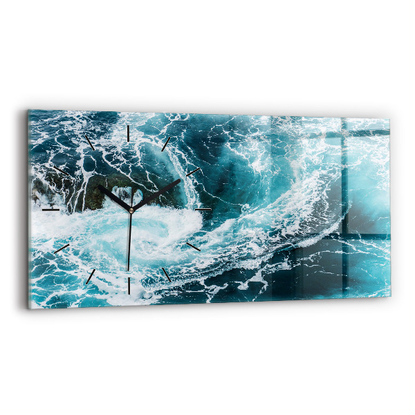 Horizontálne hodiny Vírivé spenené vlny