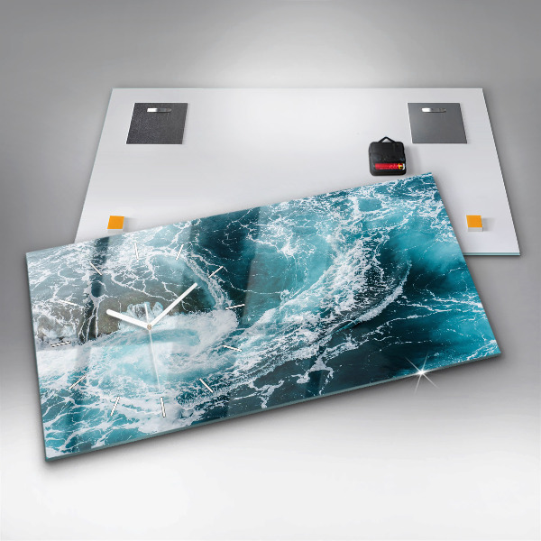 Horizontálne hodiny Vírivé spenené vlny