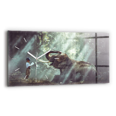 Horizontálne hodiny Chlapec číta knihu