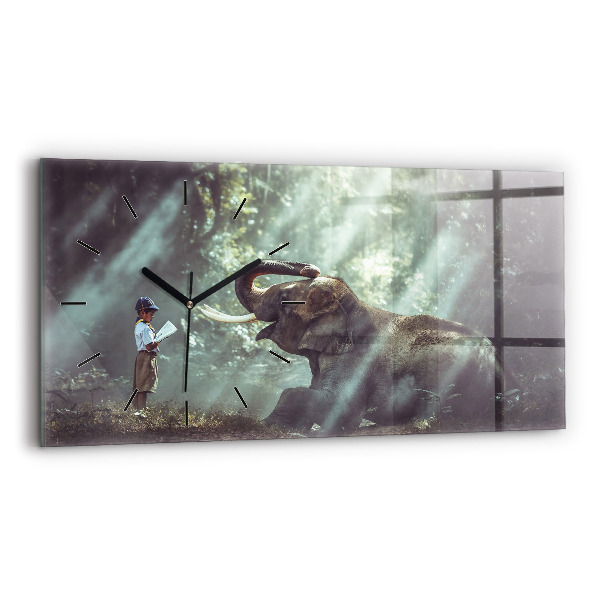 Horizontálne hodiny Chlapec číta knihu