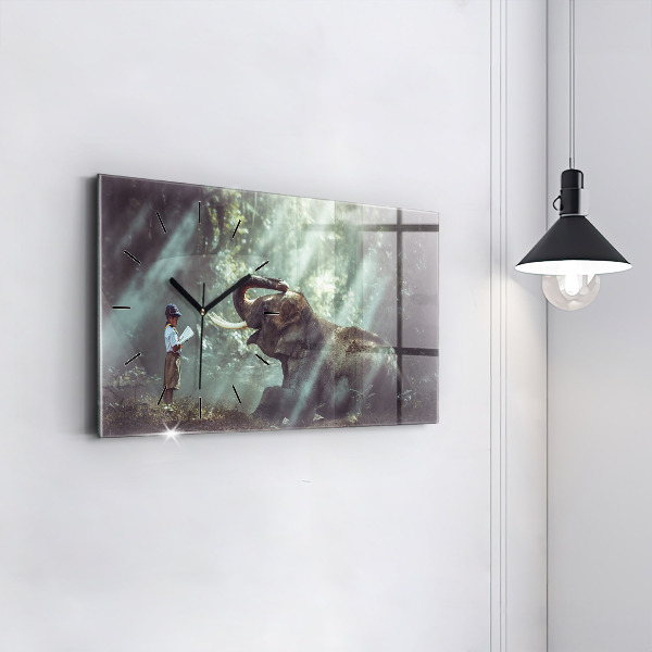 Horizontálne hodiny Chlapec číta knihu