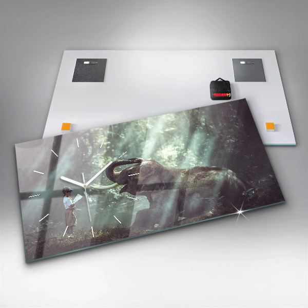 Horizontálne hodiny Chlapec číta knihu