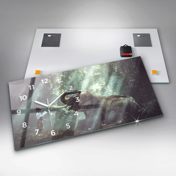 Horizontálne hodiny Chlapec číta knihu