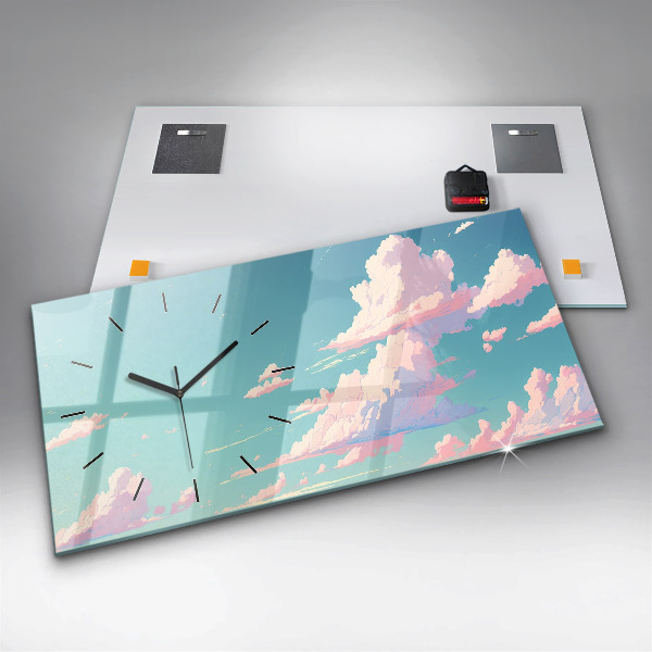 Horizontálne hodiny Pastelová farba oblohy