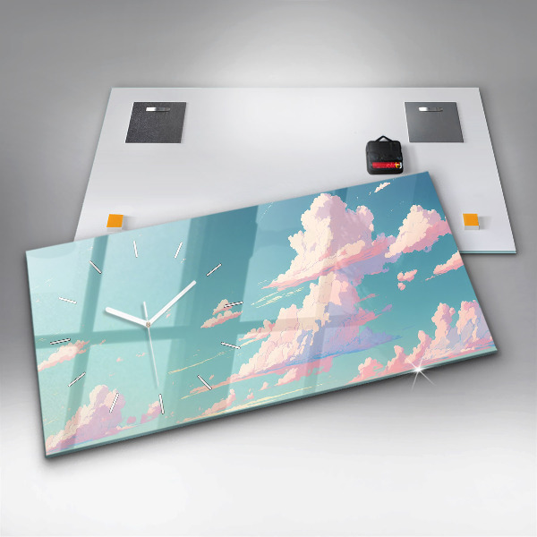 Horizontálne hodiny Pastelová farba oblohy