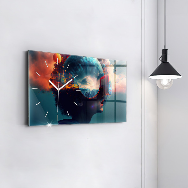 Horizontálne hodiny Futuristický virtuálny svet