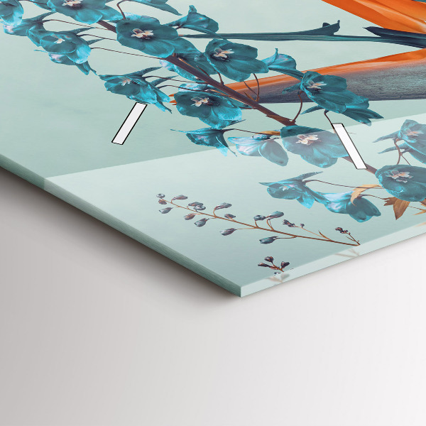 Horizontálne hodiny Žena s kvetmi