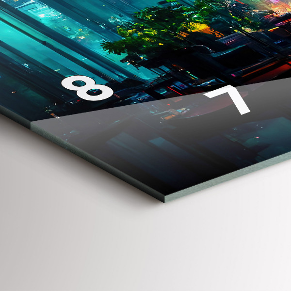 Horizontálne hodiny Mesto v kyberpunkovom štýle