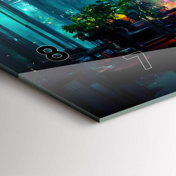 Horizontálne hodiny Mesto v kyberpunkovom štýle