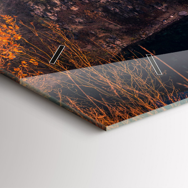 Horizontálne hodiny Krakov, jazero Zakrzówek, jeseň