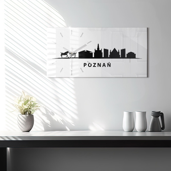 Horizontálne hodiny Panoramatická grafika Poznaň