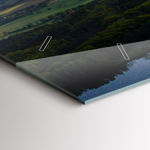 Horizontálne hodiny Letecký pohľad na jazero