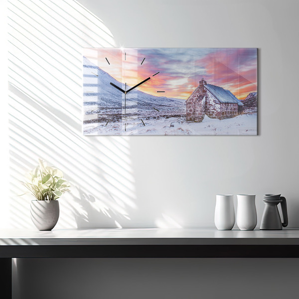 Horizontálne hodiny Chata v horskom prostredí