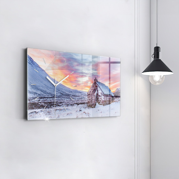 Horizontálne hodiny Chata v horskom prostredí