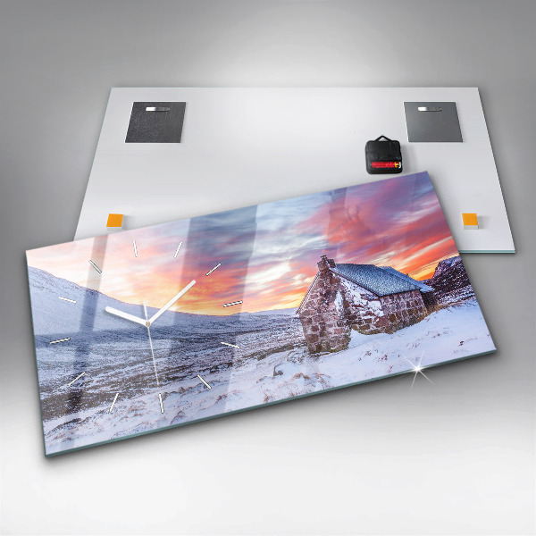 Horizontálne hodiny Chata v horskom prostredí